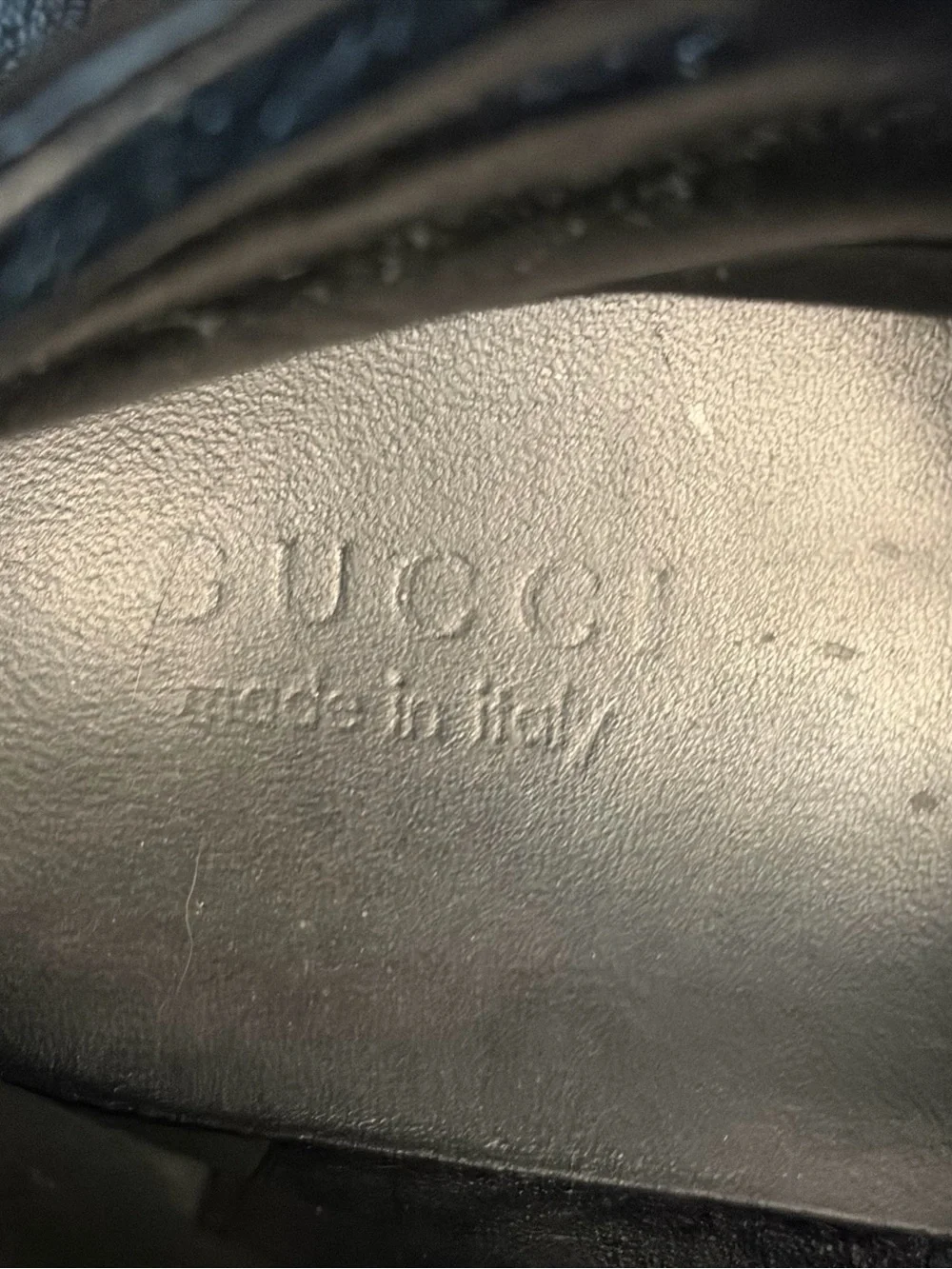 Gucci Black Embossed Leather High-Top Boots